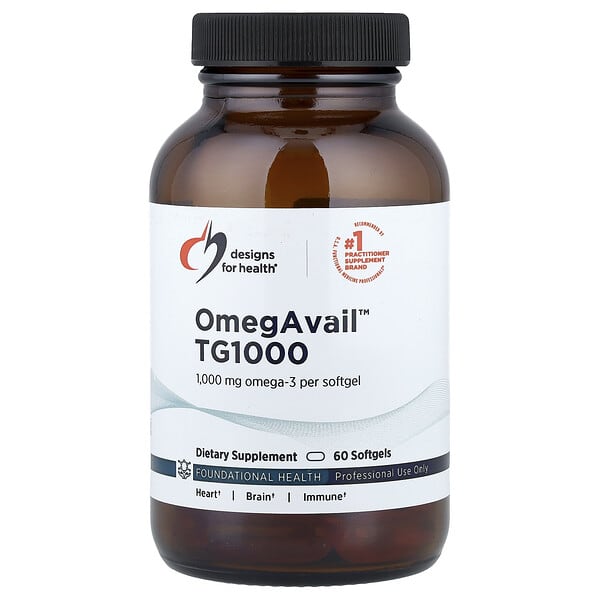 Designs For Health, OmegAvail™ TG1000, 소프트젤 60정