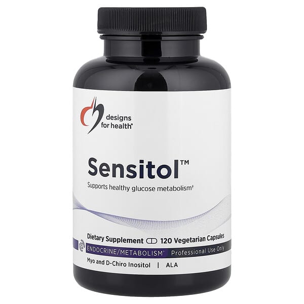 Designs For Health, Sensitol™, 미오이노시톨, D-카이로이노시톨 및 ALA, 베지 캡슐 120정