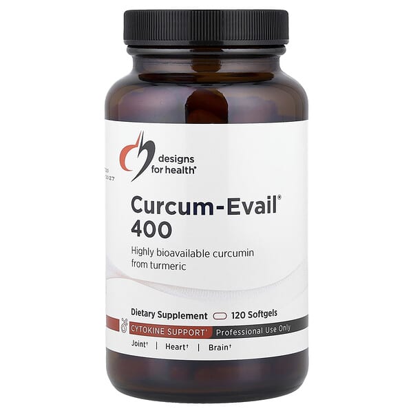 Designs For Health, Curcum-Evail® 400, 소프트젤 120정(소프트젤 1정당 400mg)