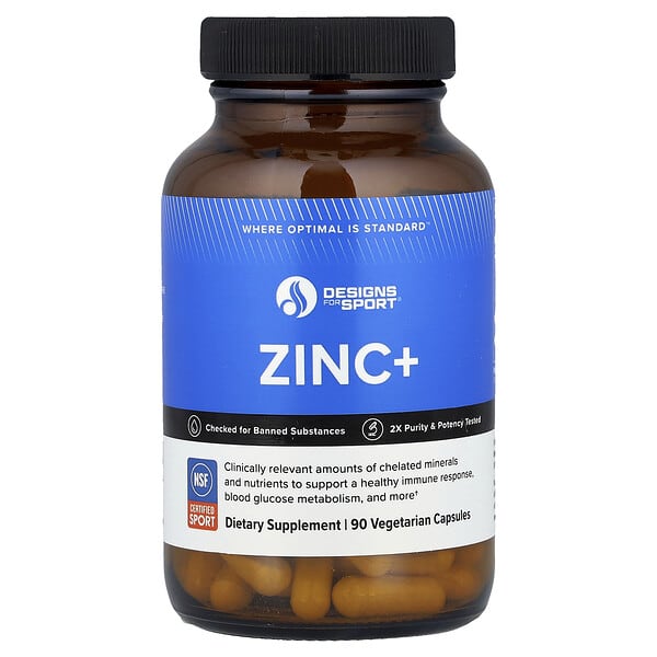 Designs for Sport®, Zinc+, 90 Vegetarian Capsules