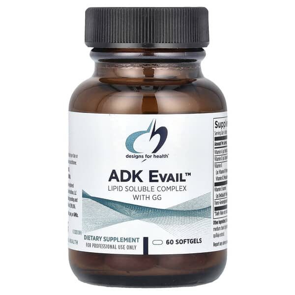 Designs For Health ADK Evail™, Lipid Soluble Complex With GG, 60 Softgels