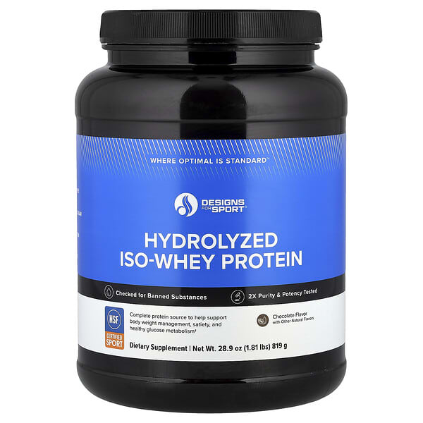 Designs For Health, Designs For Sport®，水解分離乳清蛋白，巧克力味，1.81 磅（819 克）