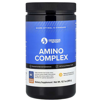 Designs For Health, Amino Acid Complex, Natural Orange Flavor, 12.7 oz (360 g)
