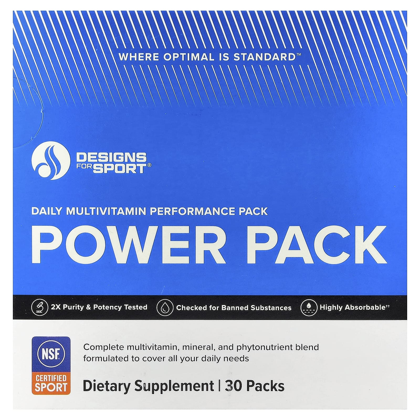 Designs For Sport®, Daily Multivitamin Performance Power Pack, 30