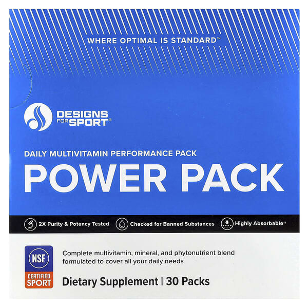 Designs For Health Designs For Sport®, Daily Multivitamin Performance Power Pack, 30 Packs