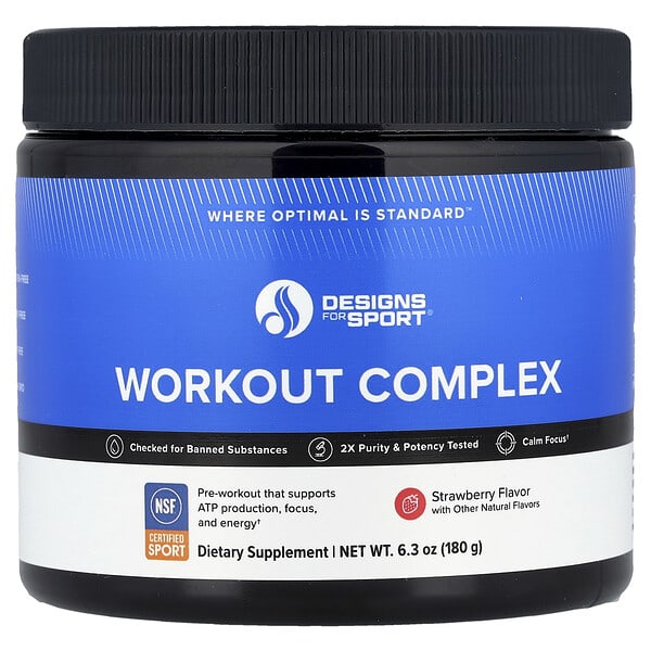 Designs For Health Designs for Sport®, Workout Complex, Strawberry, 6.3 oz (180 g)