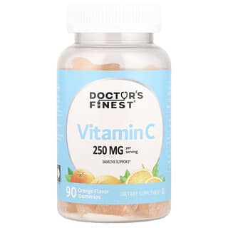 Doctor's Finest, Vitamin C Gummies, Orange, 250 mg, 90 Gummies (125 mg per Gummy)