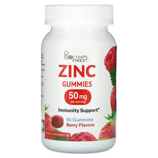 Doctor's Finest, Gomitas de zinc, Baya, 25 mg, 60 gomitas