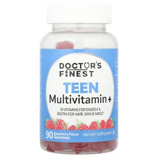 Doctor's Finest, Gomas Multivitamínicas+ para Adolescentes, Framboesa, 90 Gomas