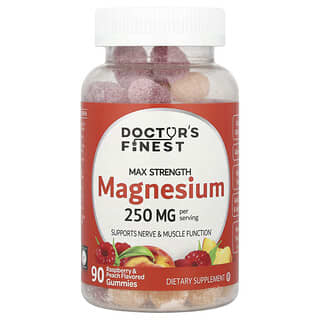 Doctor's Finest, Magnesium, Raspberry & Peach, 250 mg, 90 Gummies (83 mg per Gummy)