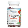 B-Komplex mit Vitamin C, Erdbeere, 90 Fruchtgummis