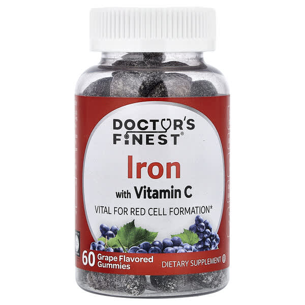Iron with Vitamin C, Grape, 60 Gummies