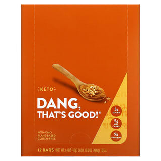 Dang Foods LLC, Keto Bar, Peanut Butter, 12 Bars, 1.4 oz (40 g) Each
