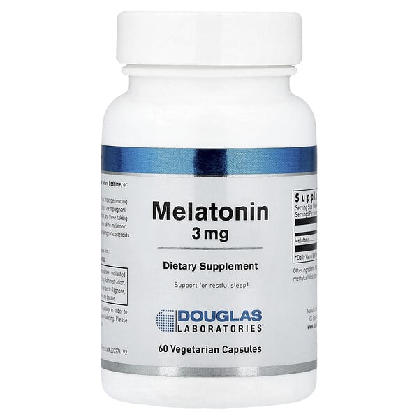 Douglas Laboratories, Melatonin, 3 mg, 60 Vegetarian Capsules — product photo 1