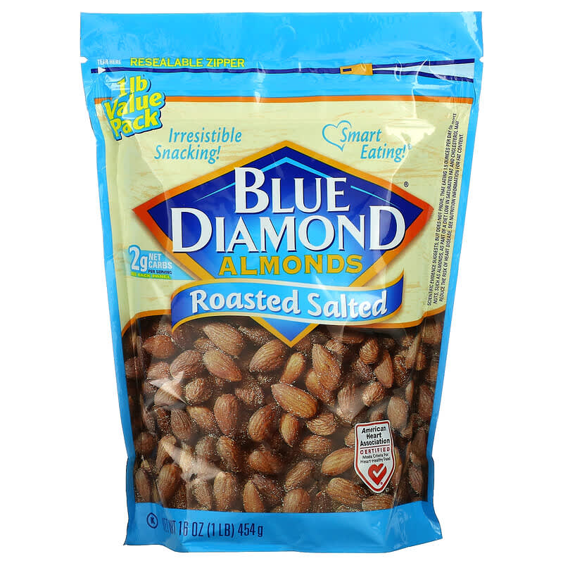 Amandes grillées et salées, 454 g – Blue Diamond : Avec sel