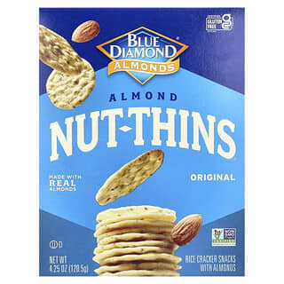 Blue Diamond, Almond Nut-Thins, оризови крекери с бадеми, оригинални, 4,25 унции (120,5 g)