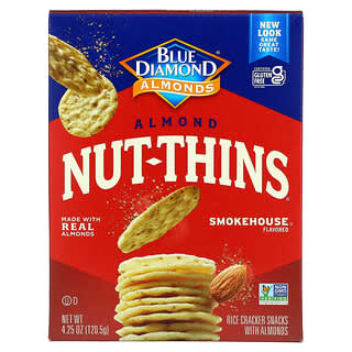 Blue Diamond, Almond Nut-Thins, Rice Cracker Snacks with Almonds, Smokehouse, 4.25 oz (120.5 g)