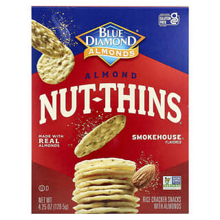 بلو دايمند‏, Almond Nut-Thins® ، مقرمشات الأرز الخفيفة مع اللوز ، Smokehhouse® ، 4.25 أونصة (120.5 جم)