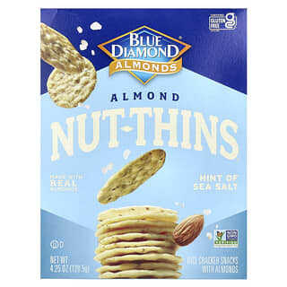 Blue Diamond, Almond Nut-Thins, Rice Cracker Snacks with Almonds, Hint of Sea Salt, 4.25 oz (120.5 g)