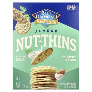 Blue Diamond, Almond Nut-Thins, Rice Cracker Snacks with Almonds, Reis-Cracker-Snacks mit Mandeln, Country Ranch, 120,5 g (4,25 oz.)