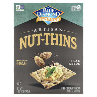 Blue Diamond, Artisan Nut-Thins®, En-cas aux biscuits de riz et aux amandes, Graines de lin, 120,5 g