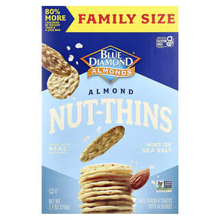 Blue Diamond, Almond Nut-Thins, Rice Cracker Snacks with Almonds, Hint of Sea Salt, 7.7 oz (218 g)