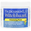 Dickinson Brands, TN Dickinson's® Witch Hazel® Cleansing Pads, Reinigungspads mit Zaubernuss, ohne Duftstoffe, 60 Reinigungspads