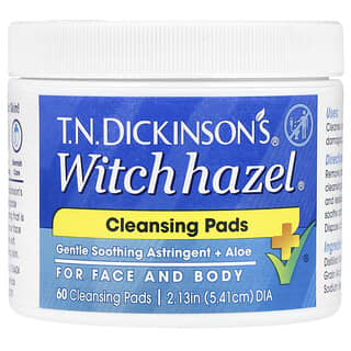 Dickinson Brands, NT Disques nettoyants Dickinson's® Witch Hazel®, Sans parfum, 60 disques nettoyants