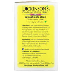 Dickinson Brands, Original Witch Hazel, Refreshingly Clean Cleansing Cloths, 20 Per Carton, 5" x 7" Each