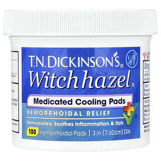 Dickinson Brands, T.N. Dickinson의 위치 하젤 치질 패드, 알로에 함유, 100 패드