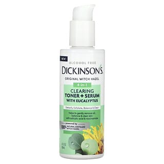 Dickinson Brands, Original Witch Hazel, 4-in-1 Clearing Toner + Serum with Eucalyptus, Alcohol Free, 4 fl oz (118 ml)