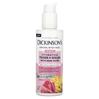 Dickinson Brands, Original Witch Hazel, 4-in-1 Hydrating Toner + Serum with Rose Water, Alcohol Free, 4 fl oz (118 ml)