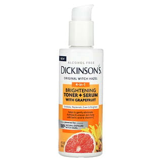 Dickinson Brands, Original Witch Hazel, 4-In-1 Brightening Toner + Serum with Grapefruit, Alcohol Free, 4 fl oz (118 ml)