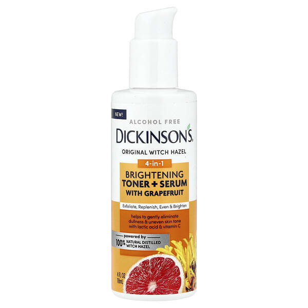 Dickinson Brands, 오리지널 위치하젤, 4-In-1 브라이트닝 토너 + 세럼, 자몽 함유, 알코올 무함유, 118ml(4fl oz)