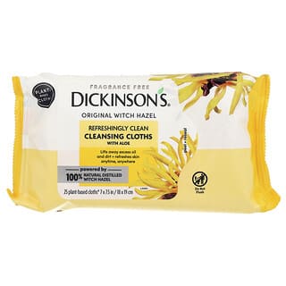 Dickinson Brands, 原态金缕梅，清爽干净卸妆巾，无香，25 片