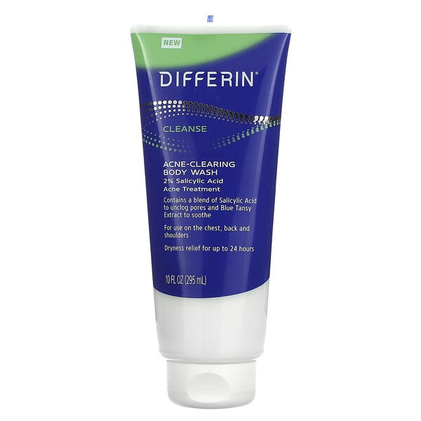 Differin, ผลิตภัณฑ์ทำความสะอาดผิวกาย Acne-Clearing ขนาด 10 ออนซ์ (295 มล.)