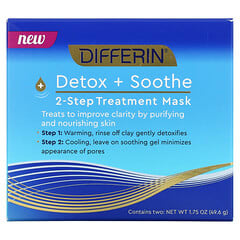 Differin, Detox + Soothe, Beauty-Maske in 2 Schritten, 49,6 g (1,75 oz.)
