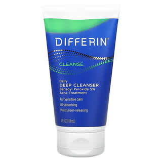 Differin, 日常深層洗面乳，敏感肌膚，4 液量盎司（118 毫升）