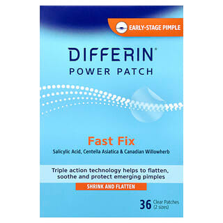Differin (디페린), 파워 패치, 초박형 여드름 피부 패치, 투명 패치 36매