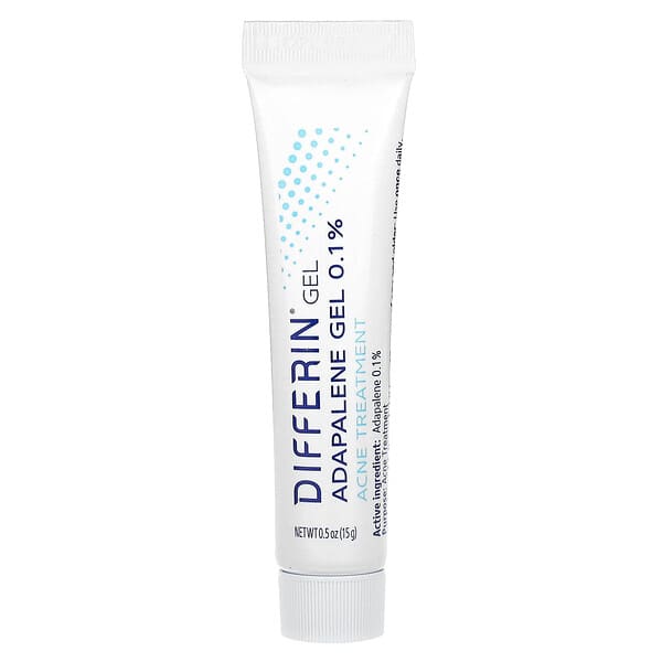 Differin, Gel para el tratamiento del acné con 0,1 % de adapaleno, Sin fragancia, 15 g (0,5 oz)