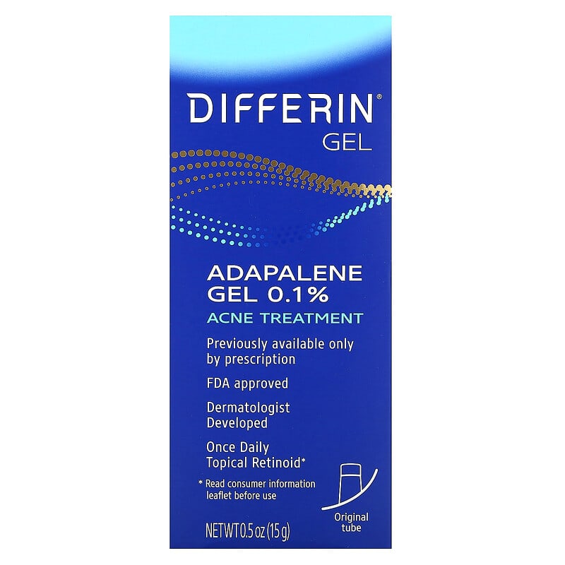 Adapalene Gel 0.1 % Acne Treatment, Fragrance Free, 0.5 oz (15 g)