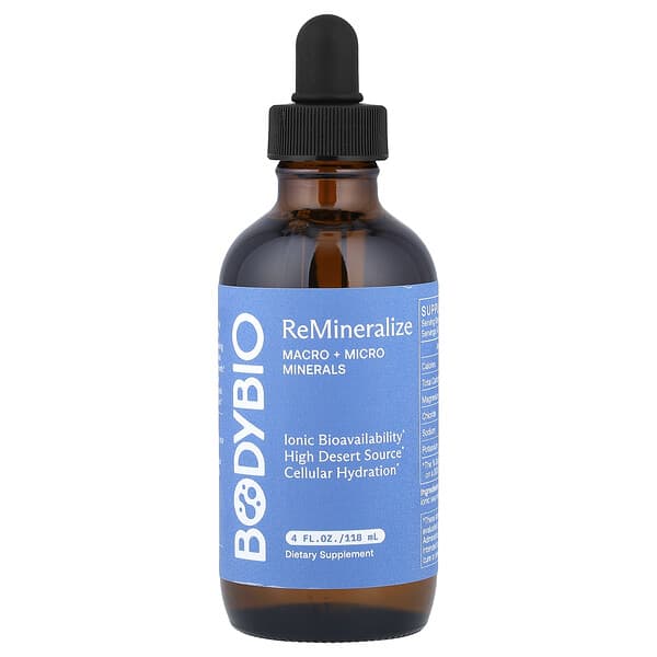 BodyBio, Remineralizujte, makro a mikro minerály, 118 ml