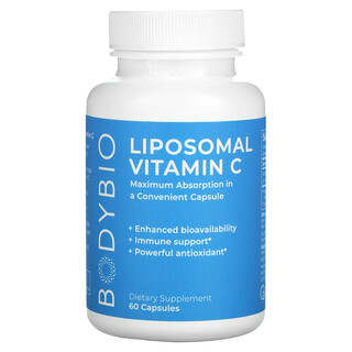 BodyBio, Vitamina C Lipossomal, 60 Cápsulas
