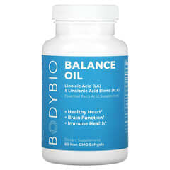 BodyBio (بادي بيو)‏, Balance Oil, Linoleic Acid (LA) & Linolenic Acid Blend (ALA), 60 Non-GMO Softgels