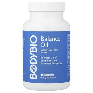 BodyBio‏, שמן איזון, חומצה לינולאית (LA) וחומצה לינולנית (ALA), 60 כמוסות רכות ללא רכיבים מהונדסים גנטית