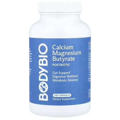 BodyBio, Calcium Magnesium Butyrate, 250 Capsules