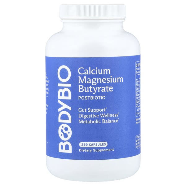 BodyBio, 칼슘 마그네슘 낙산염, 캡슐 250정