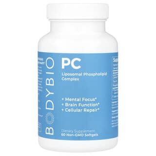 BodyBio, PC, Liposomal Phospholipid Complex, 1,300 mg, 60 Non-GMO Softgels (650 mg per Softgel)