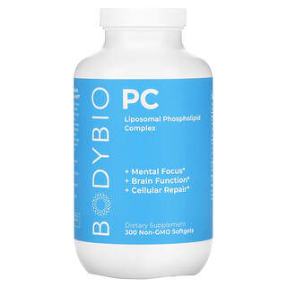 BodyBio, PC, Complejo de fosfolípidos liposomales, 300 cápsulas blandas sin OGM