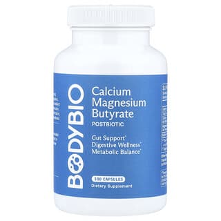 BodyBio, Calcium Magnesium Butyrate, 100 Capsules